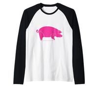 Pink Floyd Animals Inspired Pink Pig Icon Raglan Baseball Tee