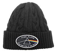 Dark Side Of The Moon White Border Cable Knit Beanie Hat Pink Floyd Black One Size