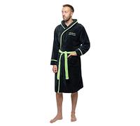 Pink Floyd Black Coral Fleece Hooded Robe with Circle Logo Back Print - M-L