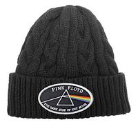 Dark Side Of The Moon White Border Cable Knit Beanie Hat Pink Floyd Black One Size