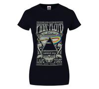 Pink Floyd T Shirt Carnegie Hall Poster Official Womens Navy Blue S