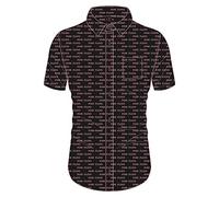 PINK FLOYD Casual Shirt Courier Pattern Repeat Band Logo Official Mens Black X-Large