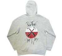 Pink Floyd Hoodie The Wall Faded Hammers Logo Official Mens Grey Pullover L