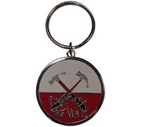 PINK FLOYD - Keychain The Wall Hammers Logo Design, Silver, White, Red, One size