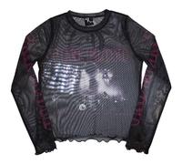 Pink Floyd Live in Concert Long Sleeve Mesh Crop Top L Black