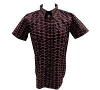 Pink Floyd Men's Courier Pattern All-Over Print Shirt in Black | Size: 2XL Pink Floyd Black 2XL