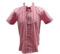 Pink Floyd Men's Courier Pattern All-Over Print Shirt in Pink | Size: Large Pink Floyd Pink L