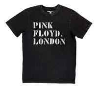 Pink Floyd Men's Stencil Stone Wash Logo T-Shirt in Black | Size: XL Pink Floyd Black XL