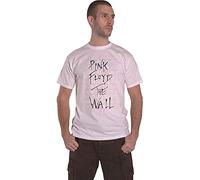 Pink Floyd Men's The Wall & Logo Regular Fit Crew Neck Short Sleeve T - Shirt, White (White White), X-Large (Manufacturer Size:X-Large)