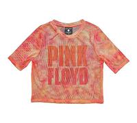 Pink Floyd Mesh Crop Top T Shirt Stacked Band Logo Official Womens Pink S