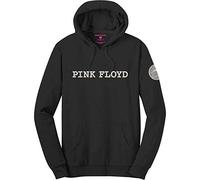 Pink Floyd - Pink Floyd Hoodie Band Logo and Prism Applique Official Mens Black Pullover M