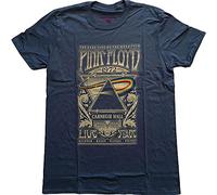 PINK FLOYD T Shirt Carnegie Hall Poster Official Womens Navy Blue M