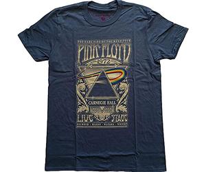 Pink Floyd T Shirt Carnegie Hall Poster Official Womens Navy Blue M