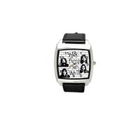 Pink Floyd The Wall Quartz Square Watch Real Leather Band Black