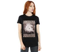 Pink Floyd Women's Knebworth Poster Cotton Boyfriend T-Shirt in Black | Size: 5XL Pink Floyd Black 5XL