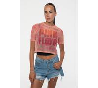 Pink Floyd Women's Stacked Logo Mesh Crop Top in Pink | Size: Small Pink Floyd Pink S
