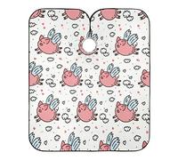 Pink Fly Pig Hairdressing Apron Lightweight Hair Cutting Gown Easy Clean Beard Bib For Salon Barbershop Beauty Shops 140X168Cm