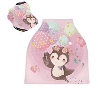 Pink Flying Sloth Stretchy Baby Car Seat Cover,Canopy Nursing Covers,Soft Breathable Windproof Scarf Changepad for Winter Infant Breastfeeding Boys