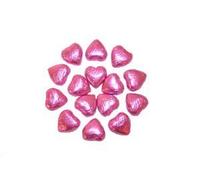 Pink Foil Covered Chocolate Hearts x 50