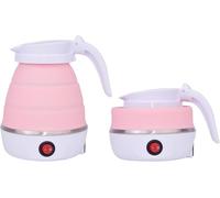 Pink Foldable Electric Kettle, Portable Mini Kettle Silicone Electric Water Boiler Collapsible Kettle for Tea Heater Coffee Maker for Travel Outdoor Hiking Camping
