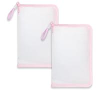 Pink Folder A4 Zip Wallets, Plastic Wallet Folder with Secure Sealing, Document Storage and Organisation for Students and Office Professionals, Two A4 Plastic Folders with Internal Clipboards