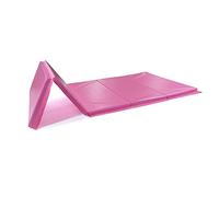 PINK Folding Gym Mat, Gymnastics Tumbling with Carrying Handles, Thick Exercise, Foldable Tumbling Mat for Kids, Padding for MMA, Gymnastics, Activity Play and Home Gym