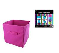 Pink Folding Storage Box Cube Space Saver Tidy Home Bedroom Playroom Toys
