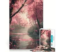 Pink Forest Reflections 1000 Pieces Jigsaw Puzzles for Teenagers Logic Sense Toy Simple Fun Smooth Edge Stylish Gift (50x75cm)