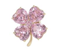 Pink Four-Leaf Clover Magnetic Brooch, Magnetic Buckle Brooch, Pink