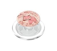 Pink Fox Sleeping Cherry Blossom Sakura Kawaii Watercolor PopSockets PopGrip for MagSafe