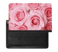 Pink Fresh Roses Passport Holder & Travel Wallet Passport Cover Protector Essentials with Credit Card Slots