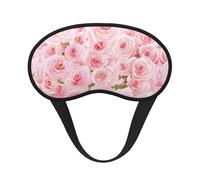 Pink Fresh Roses Print Sleep Eye Mask Light Blocking Soft and Comfortable Night Eye Blinder for Women Men for Sleeping Travel Night Shift