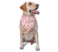 Pink Fresh Roses PrintedDog Bandanas Cat Puppy Scarfs Washable Pet Handkerchief