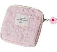 Pink Frogued Mini Handbag Organizer Compact Travel Bag Fashion Women Small Cosmetic Coin Pouch Zipper Closure Lightweight Portable Accessory Storage, Bags and Money Organizers