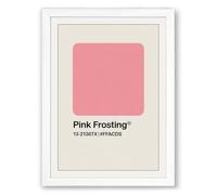 Pink Frosting Swatch Minimalist Framed Wall Art Print A3 (42×29.7cm) White, Wall Decor for Living Room, Bedroom, Office & Home, Ready to Hang, Art Gift