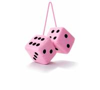 Pink Fuzzy Dice - Pair 3" Hanging Fuzzy Dice for Casino or Bunco Night