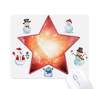Pink Galaxy Beautiful Nebula Pattern Christmas Snowman Family Star Mouse Pad