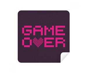 Pink Game Over Pixel Glasses Cleaning Cloth Phone Screen Cleaner Suede Fabric 2pcs