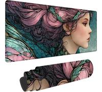 Pink Gaming Mouse Pad Cartoon Large Mouse Mat 1000x500x3 mm with Stitched Edges, Extended XXL Gaming Mousepad Waterproof Soft Cloth, Desk Mat with Anti Slip Base for Desk Keyboard Decor Gifts w-1232