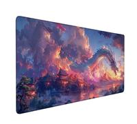 Pink Gaming Mouse Pad, Dragon Mouse Mat 1000x500x3mm, Extended Large Desk Mat with Stitched Edges, Computer Mat Waterproof Surface Soft Cloth, Desk Pad for Office Home Decor, Gifts for Men 6-Y-M