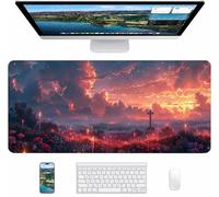 Pink Gaming Mouse Pad, Sunset Large Mouse Mat 700x300x3mm, Desk Pad with Stitched Edges, Keyboard Mat with Waterproof Non-Slip Rubber Base, Desk Accessories and PC Accessories, Gifts for Women 2-2883