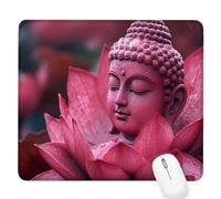 Pink Gaming Mouse Pad,Zen Mouse Pad 260x210x3mm Mousepad Small Size Stitched Edge,Waterproof Non-Slip Rubber Base Mousemat Improves Accuracy and Speed,Desk Mat Laptop for Office Gaming and Home D-815