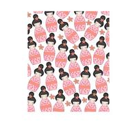 Pink Geisha Scattered Pattern Women's T-Shirt - White - XXL - White