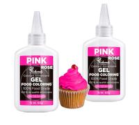 Pink Gel Food Coloring, 65g x 2 Vibrant Food Colouring Gel - Concentrated, Flavorless Food Colour Dye for Baking, Icing, Macarons, Cookies, Cake Decorations, Fondant, Easter Egg, Slime Making
