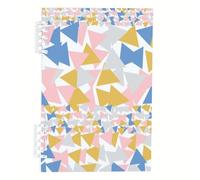 Pink Geometric A5 Notebook, Yellow Geometric Notebooks, Lined Paper Work Notebook 120Pages/60Sheets, Notepads A5 for Home, Exercise Book for Man, University Stationery Women Man