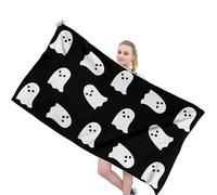 Pink Ghost Bath Towel, 59 x 29 Inch Halloween Bath Towels with Double Stitched, Pink Halloween Decor Quick Dry Super Absorbent for Swimming, Camping, Hiking, Bathing
