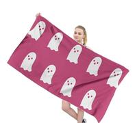 Pink Ghost Towels, 59 x 29 Inch Halloween Bath Towels with Double , Super Absorbent Cute Beach Towel, Halloween Bath Towels, Pink Towels for Bathroom