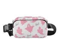 Pink Ghosts White Waterproof Fanny Packs Women Hip Pack Belt Pouch Trendy Waist Pack for Women, Pink Ghosts White, 8 x 5.3 x 2.3 inch, Funny Cute, Pink Ghosts White, 8 x 5.3 x 2.3 inch, Funny Cute