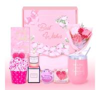 Pink Gift Baskets, 9 Pcs Unique Spa Gift Basket Set, Get Well Soon Gifts, Birthday Gifts for Her, Wife, Teacher, Girlfriend, Friends, Sister