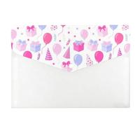 Pink Gift Boxes File Organiser, Document Folders, Document Folder A4, Aesthetic Stationery Plastic Wallets, A4 File with Snap Button, Pouches for School Office Home Travel